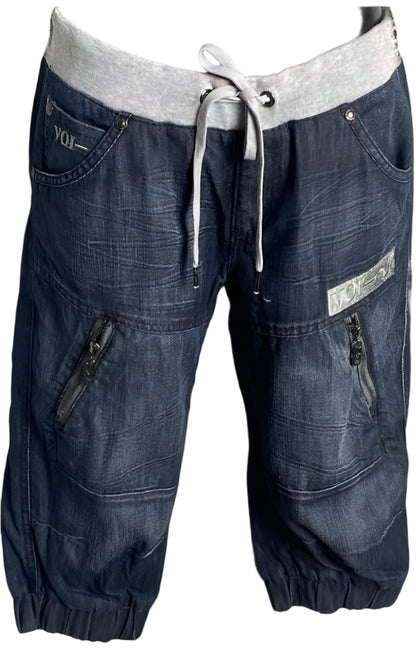 VOI Retro Blue Denim Shorts - Size UK12 