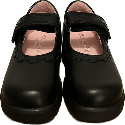 Start-Rite Girl's Bolero Black Leather Shoes size UK6F  NEW in Box