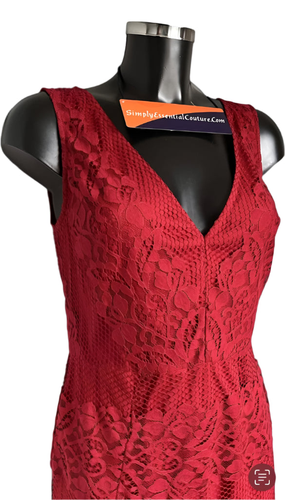 NEXT Red Lace Dress - Size UK10