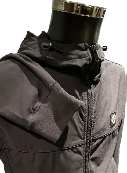 Stone Island Black Hooded Jacket - Cuff
