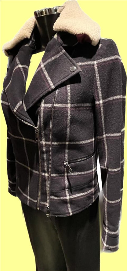 Hilfiger Wool Biker Style Jacket size UK8  - Pre-loved