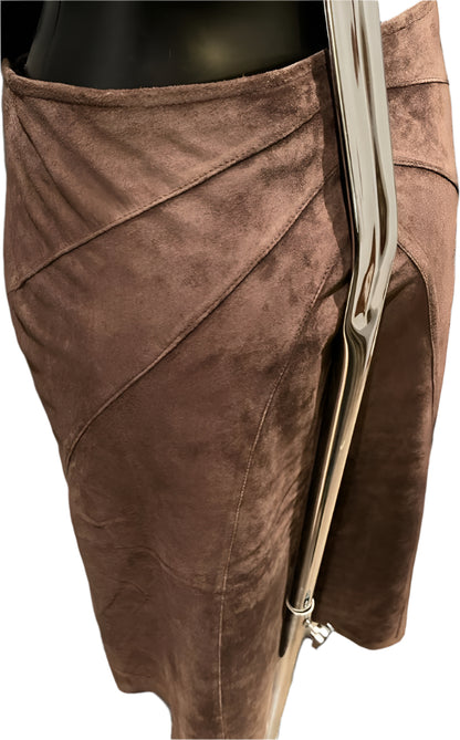 Monsoon Brown Suede Skirt - UK 16