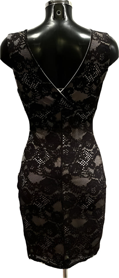 Lipsy Black Lace Dress - Size 10