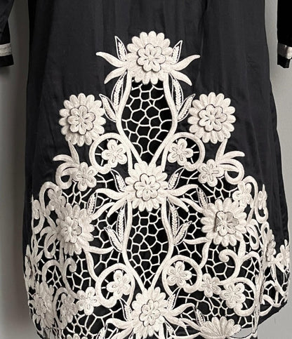 Monsoon Black and White Dress - UK14 - Pre-loved in great condition