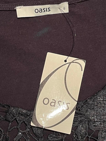 OASIS Black Lace Sparkly Top New Tag