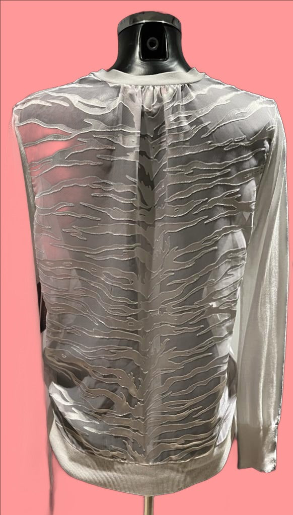 Juicy Couture White Cardigan Zebra Print