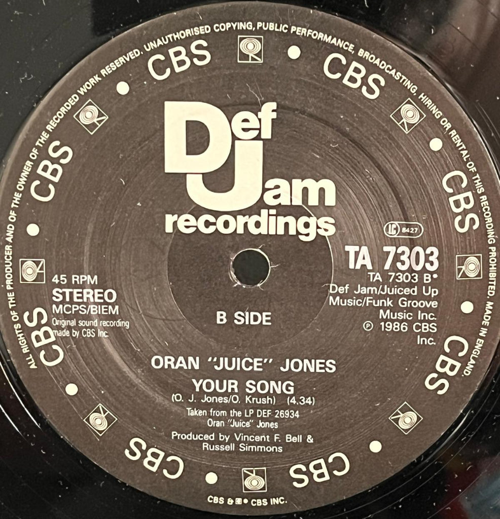 Record label from Def Jam Recordings with text and branding.