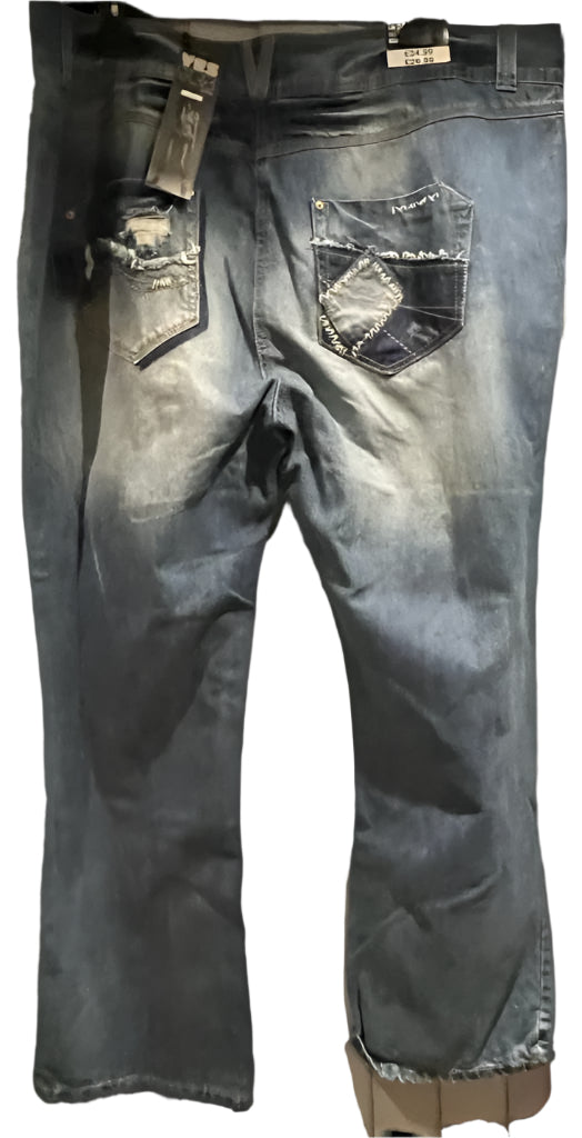 New Look Yes Yes Ripped Blue Jeans UK 24