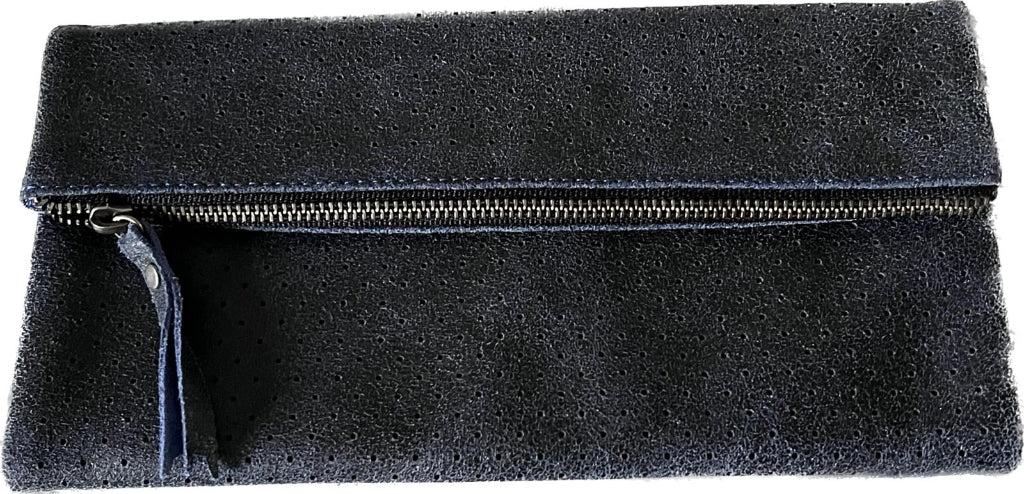 NAT ET NIN Navy Leather Clutch Bag