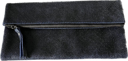 NAT ET NIN Navy Leather Clutch Bag