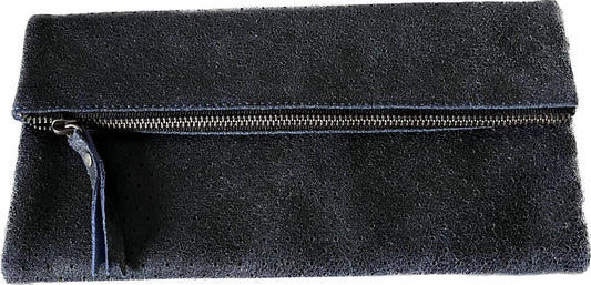 NAT ET NIN Navy Leather Clutch Bag