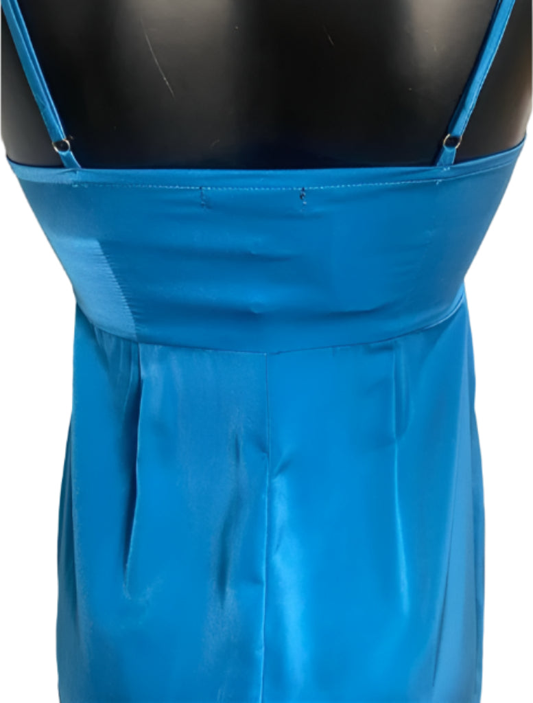 Lola May Royal Blue Satin-Look Dress UK8