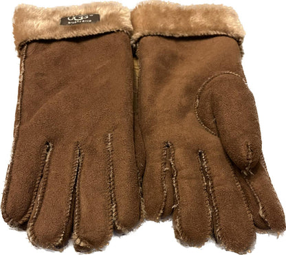 UGG Chestnut Brown Turn Cuff Gloves