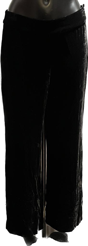 Per Una Black Crushed Velvet Trousers - size 10R