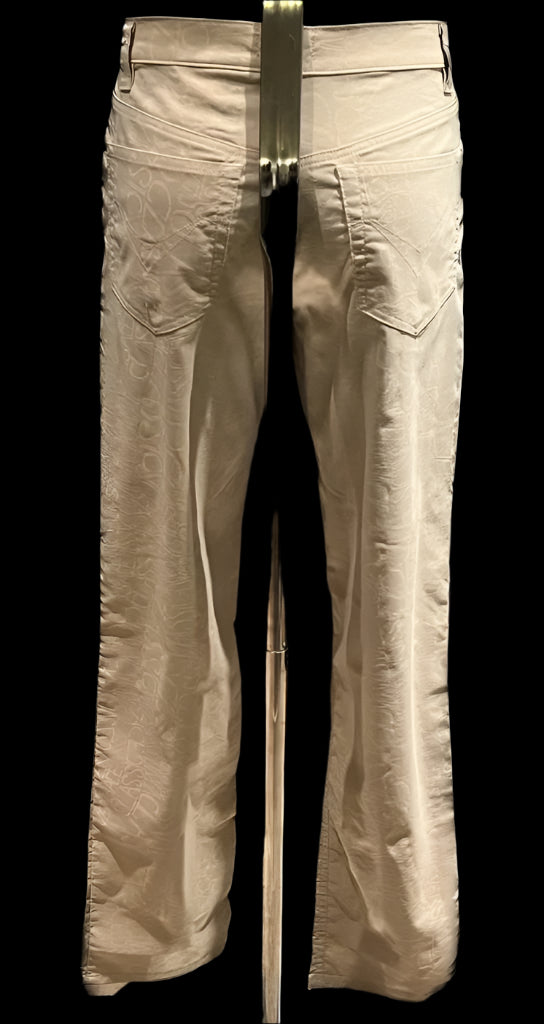Versace Classic Cream Embossed Jeans - Rear