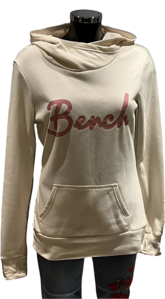 Bench Cream Hoodie with Pink Accents 