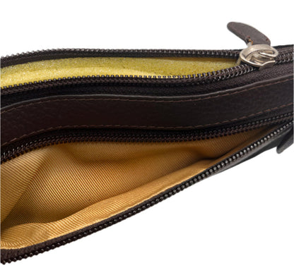 FRANCHETTI BOND Brown Leather Purse