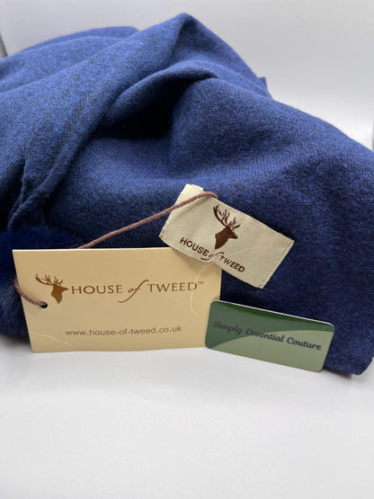 HOUSE OF TWEED Super Soft Navy Scarf