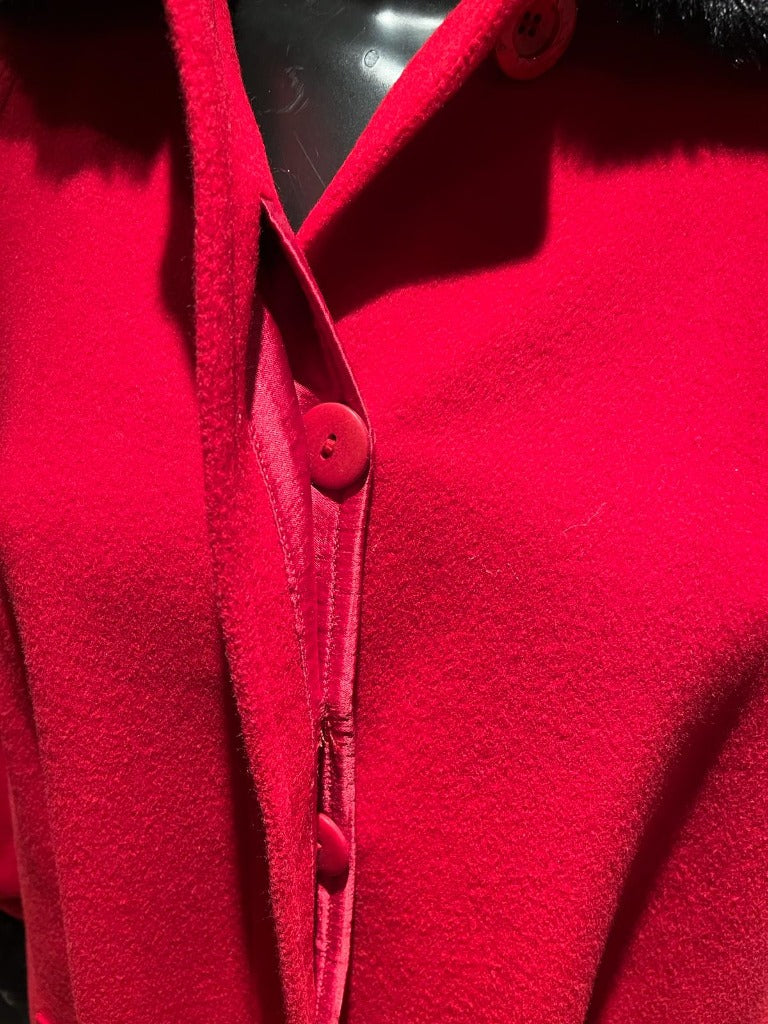 Jaeger Vintage Red Coat - Button Closure