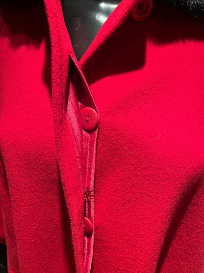 Jaeger Vintage Red Coat - Button Closure
