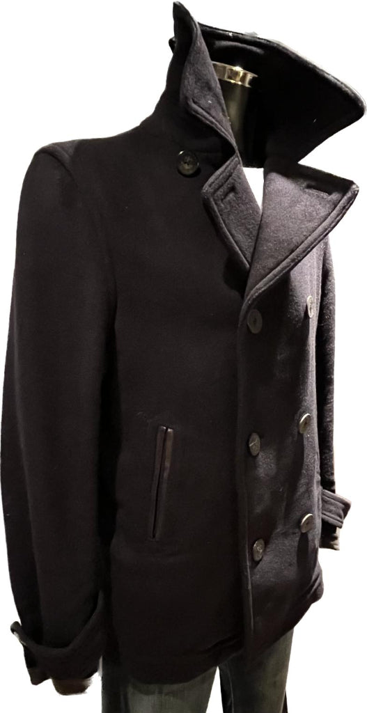 Burberry Brit Navy Wool Pea Coat - Size M 