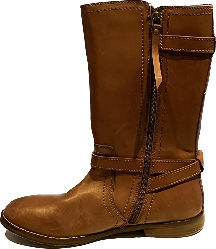 Chatham Brown Leather Boots - Zip Detail