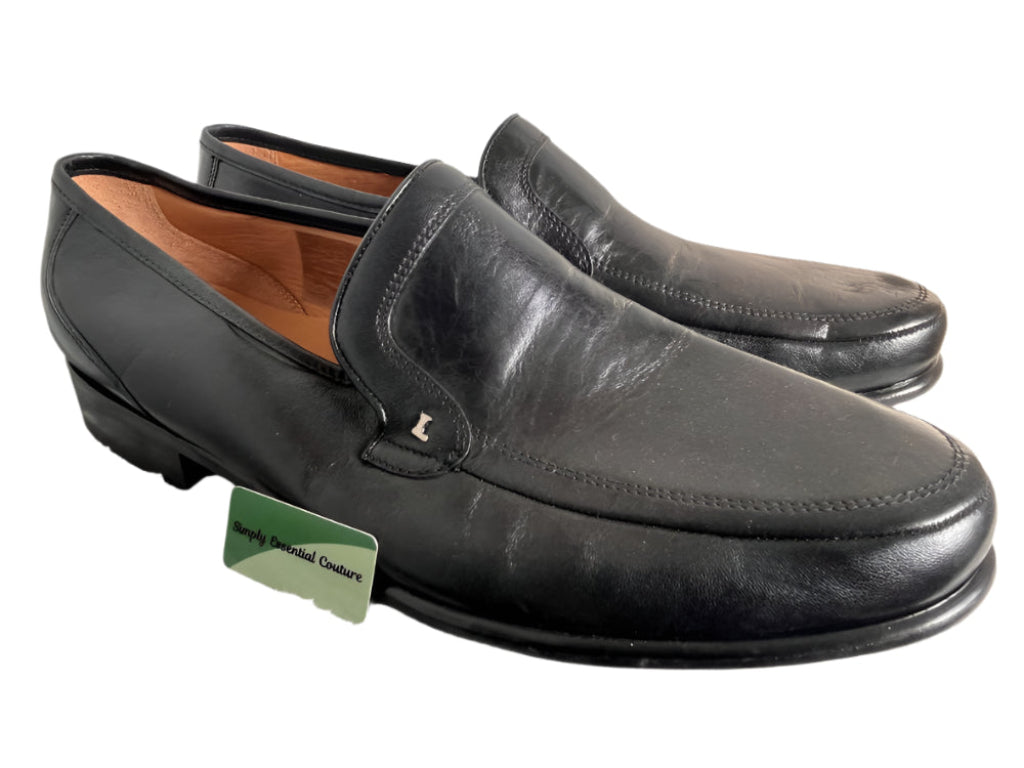 Loake Black Leather Loafers - UK11