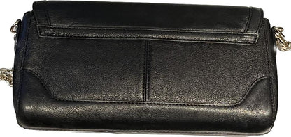 DKNY Black Leather Handbag with Chain Strap