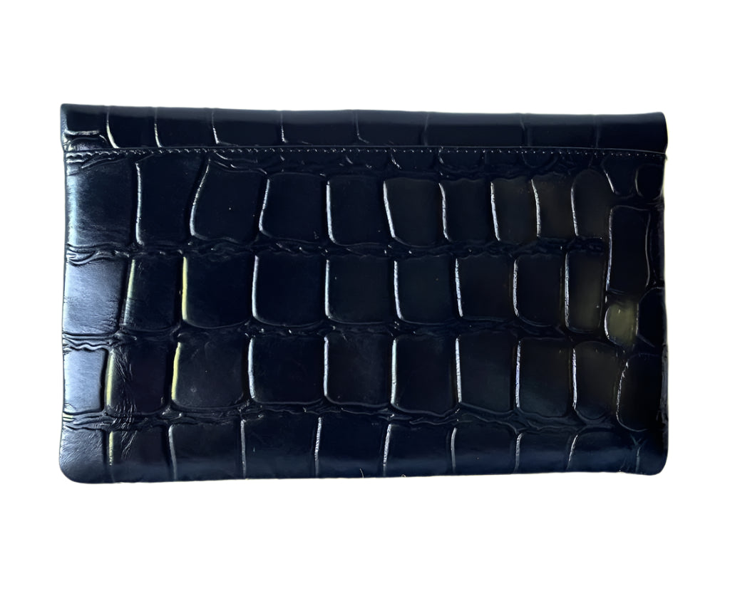 OSPREY Black Leather Alice Clutch Bag