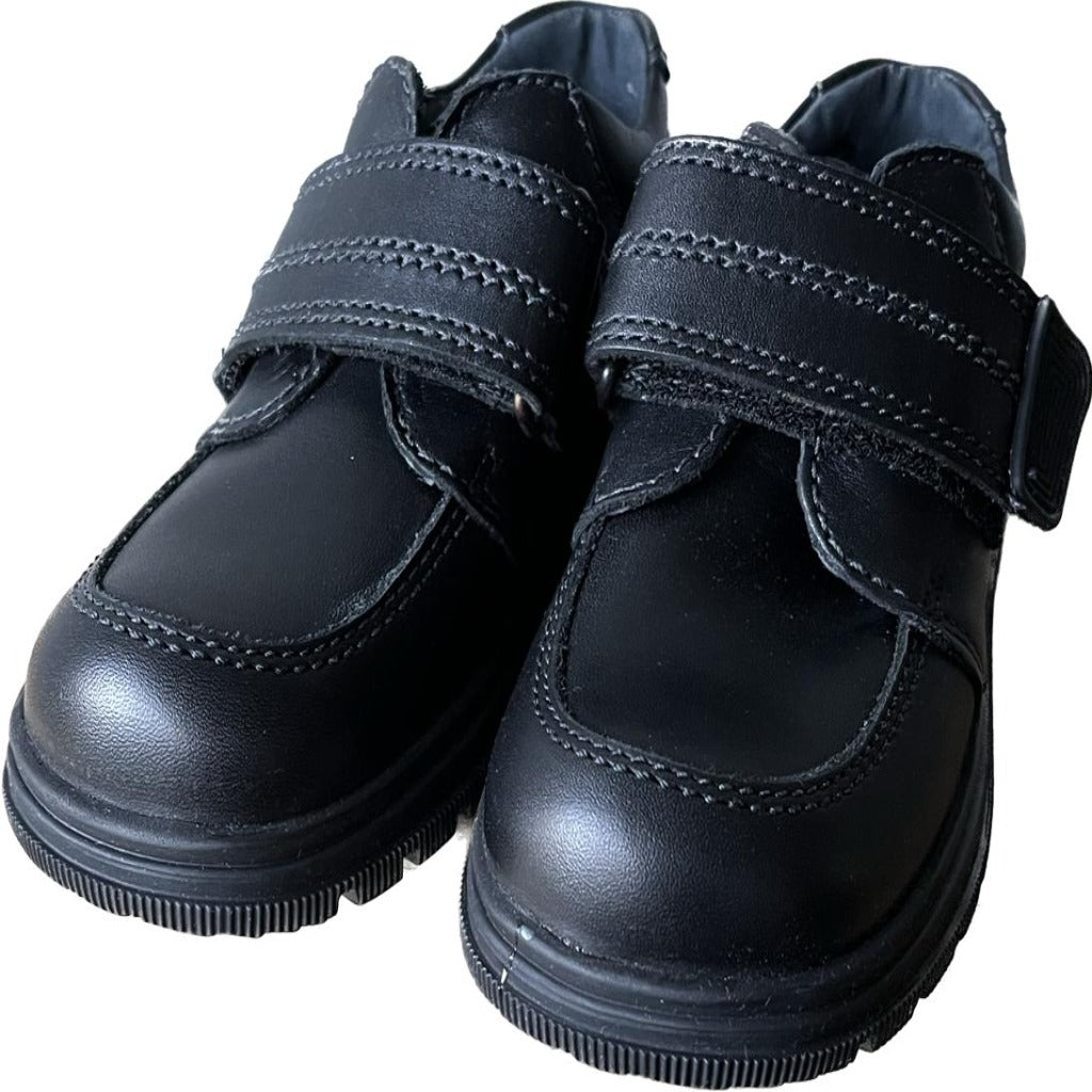 Start-Rite Black Leather Campbell Boys Shoes size UK7E to 9H. NEW in Box