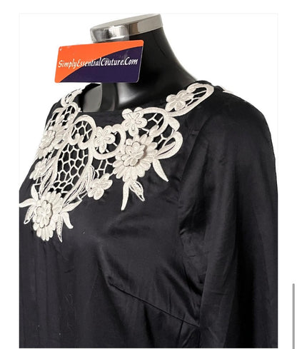 Monsoon Black and White Dress - UK14 - Pre-loved in great condition