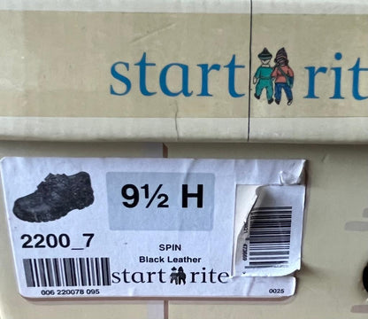 Start-rite Spin Black leather shoes - size from UK 7 1/2H to 10E, NEW in Box