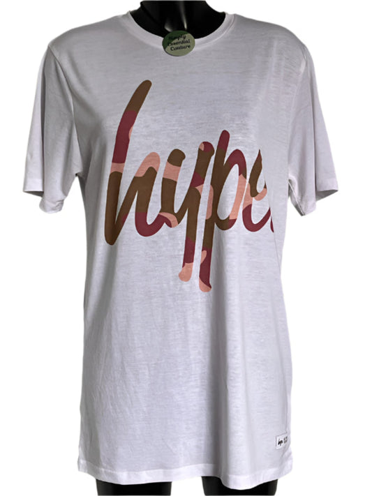 HYPE White Cotton T-Shirt - Size M