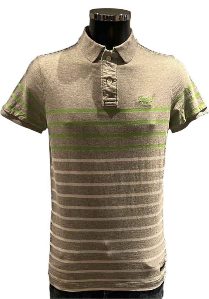 Superdry Bretton Stripe  Polo Shirt - Size M - Pre-loved