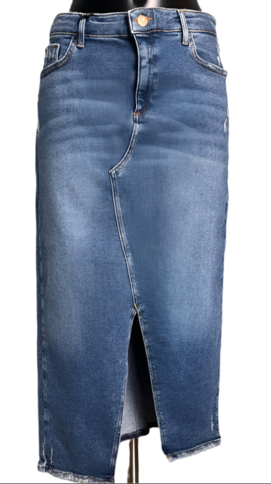 RIVER ISLAND Blue Denim Skirt - UK 16
