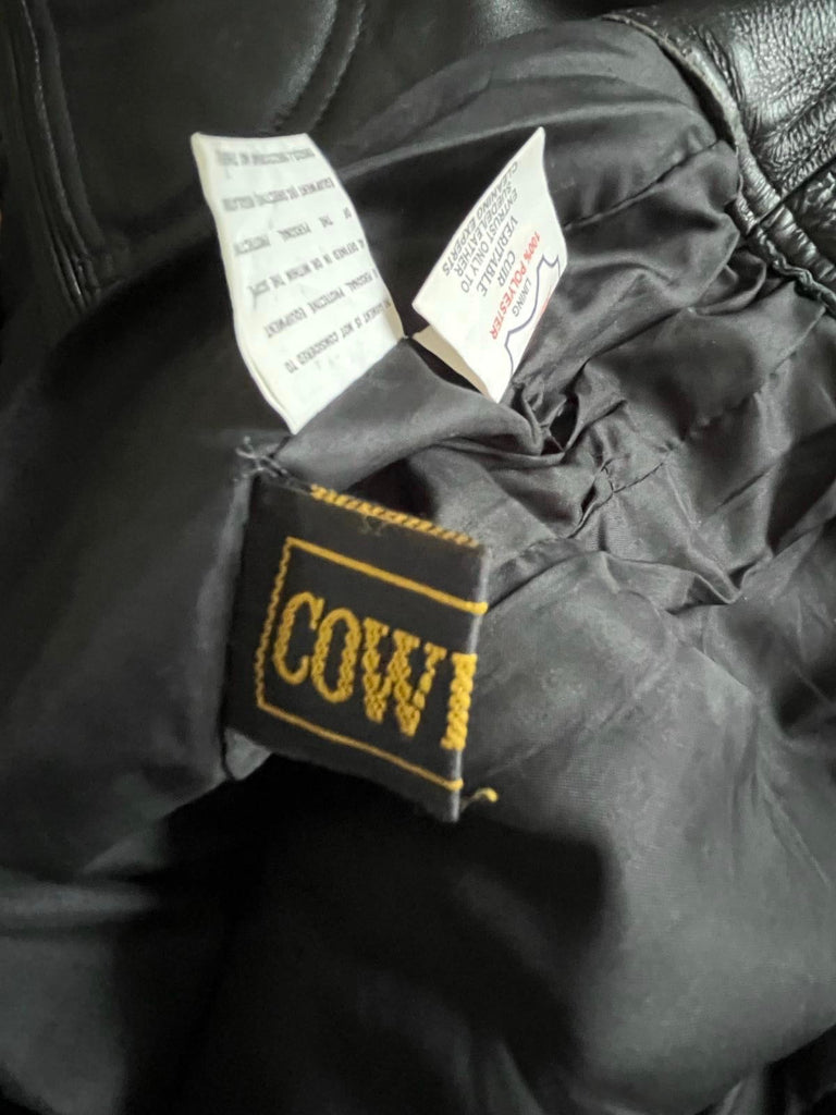 SKIN Black Biker Trousers - Cow Hide