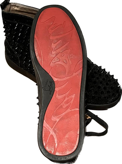 Louboutin Black Suede Boots - Red Trademark Sole