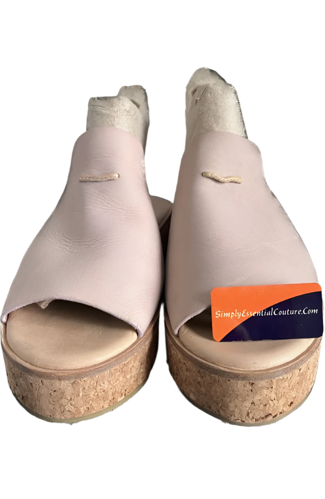Jigsaw Dusky Pink Leather Sliders - Size UK4