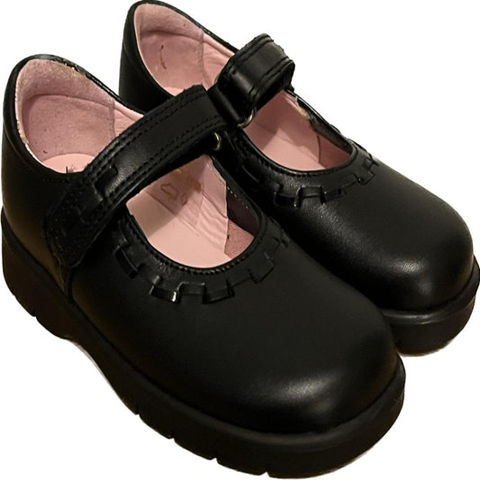 Start-Rite Girl's Bolero Black Leather Shoes size UK6F  NEW in Box