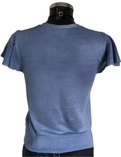 Whistles Blue Cardigan - Size UK10 - Rear