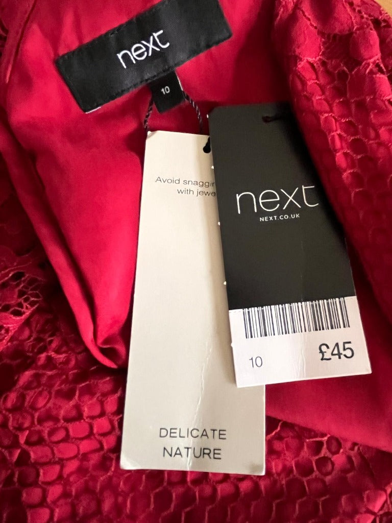 NEXT Red Lace Dress - New Tags