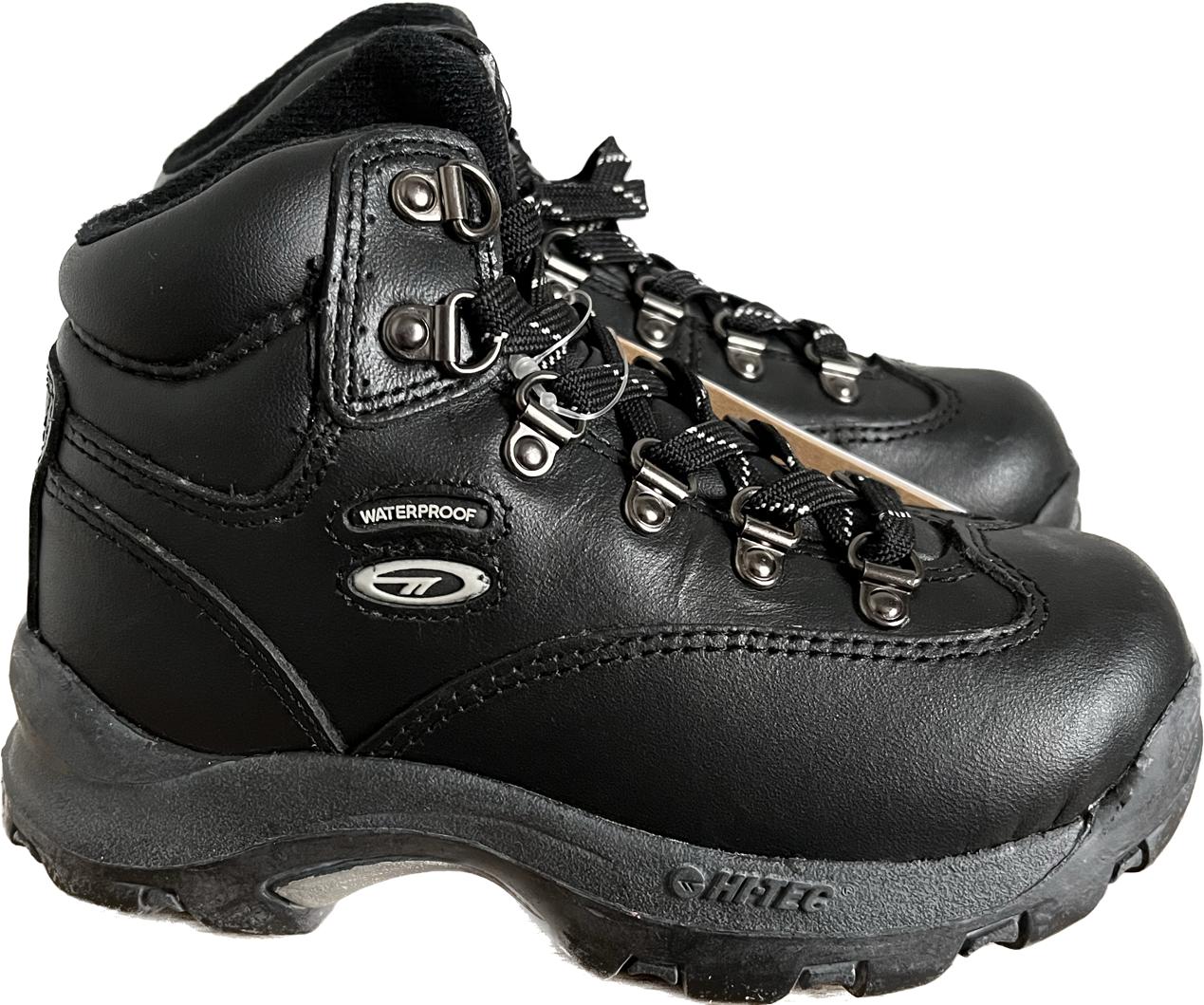Hi-Tec Black Leather Boots size UK11 Kids  NEW in box