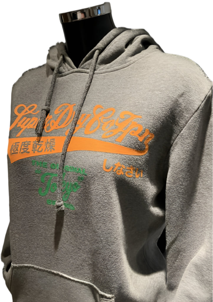 Superdry Grey & Orange Hoodie - Size S