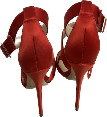 Jimmy Choo Red Satin Sandals - Size 3