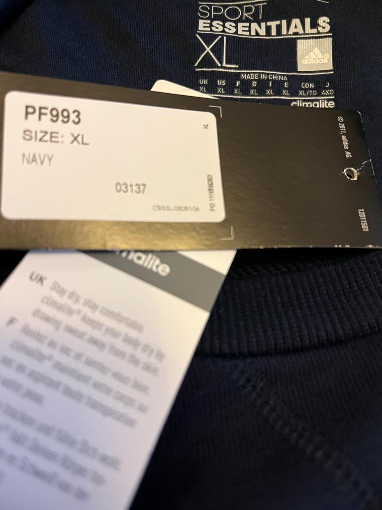 Adidas Navy Sweatshirt - Size Labels