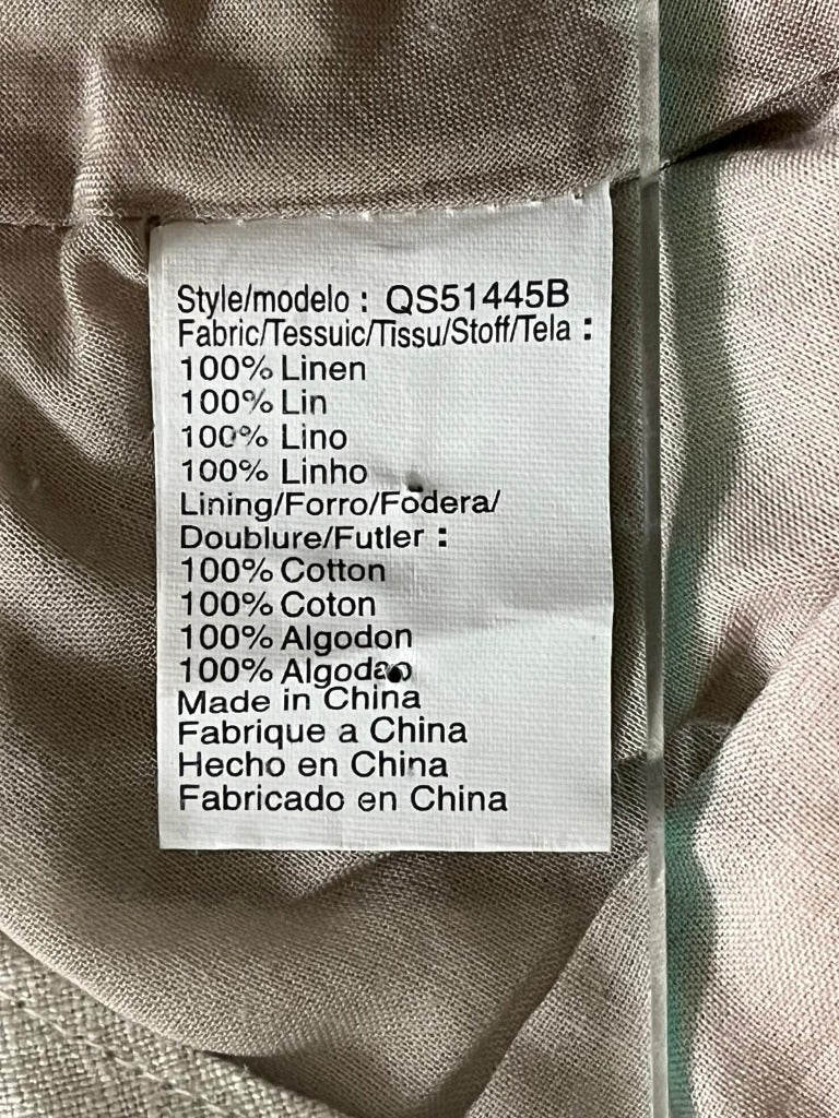 CALVIN KLEIN Mocha Linen Dress - UK 12