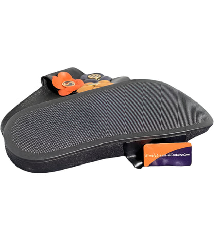 Circus Black Rubber Flower Sliders - Size UK5