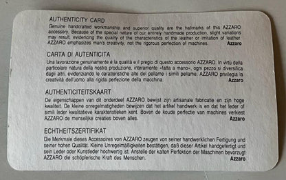 Azzaro Authenticity Card