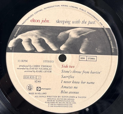 Record label for Side 2 of Elton John's 'Sleeping with the Past' album