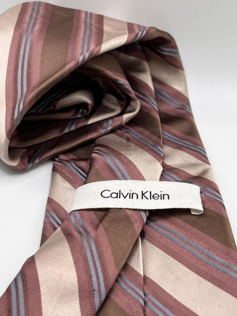 Calvin Klein Vintage Brown & Cream Tie